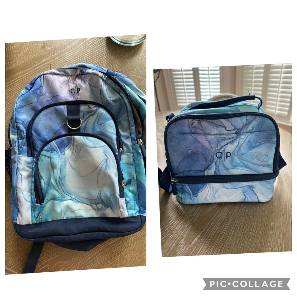 Pottery barn teen backpack and lunchbox - Monogrammed CP